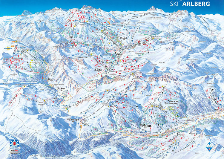 Arlberg Ski Area - Piste Map Arlberg Ski Area - Piste Map
