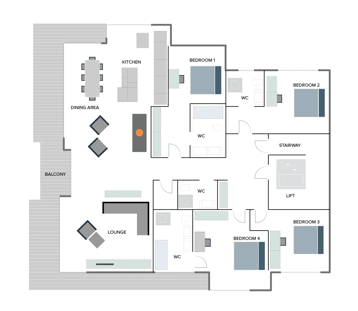 Chalet Aria (Catered) Zermatt Floor Plan 1