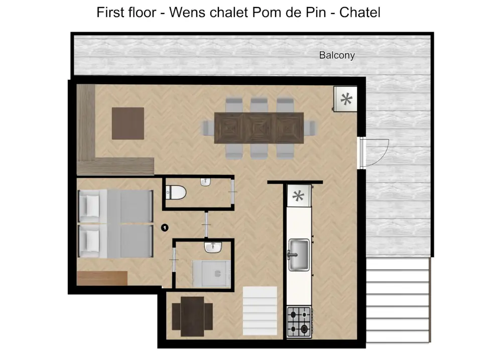 Chalet Pom de Pin Chatel Floor Plan 1