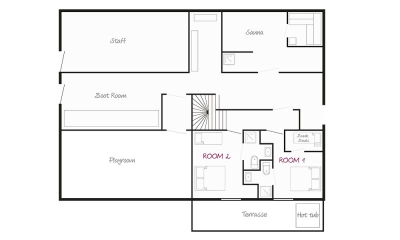 Chalet Chamois (Family) Reberty 2000 Floor Plan 1