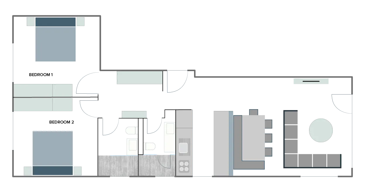 Apartment Pasadena Zermatt Floor Plan 1
