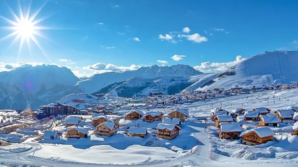 Alpe d'Huez resort offers high altitude skiing and snow sure conditions up to 3,300m