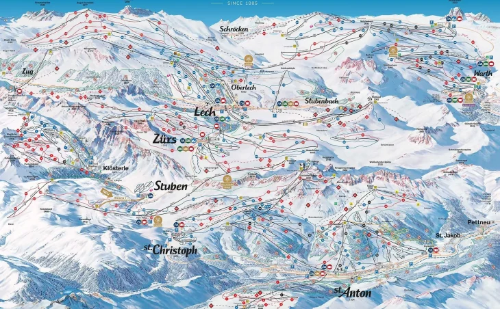 Stuben Piste Map