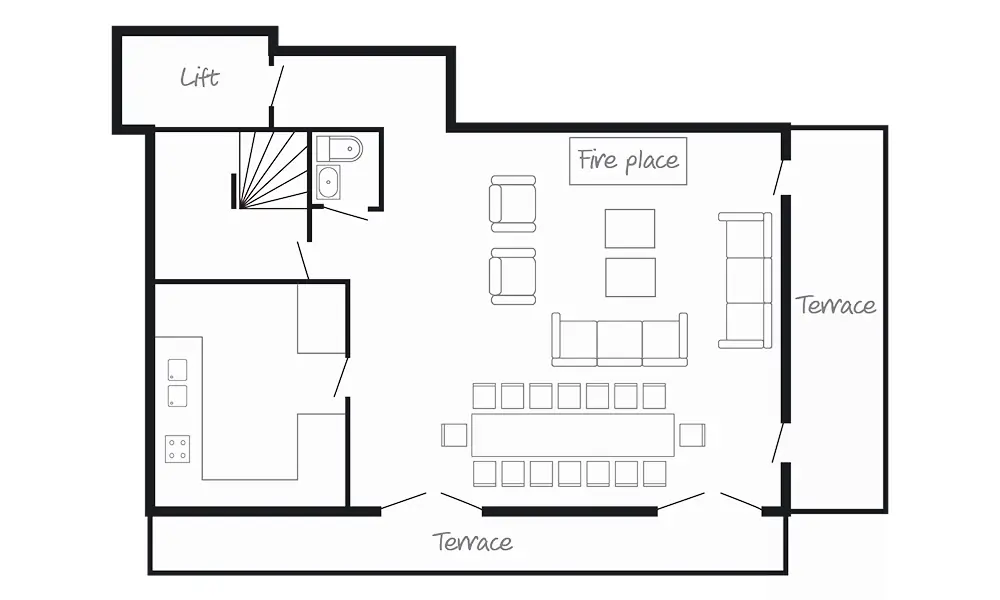Chalet Aigle Royal (Family) Tignes Floor Plan 1