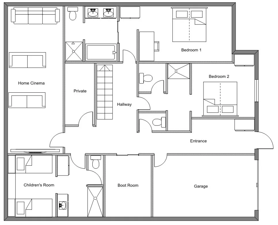 Chalet Cervinia Val d’Isere Floor Plan 1