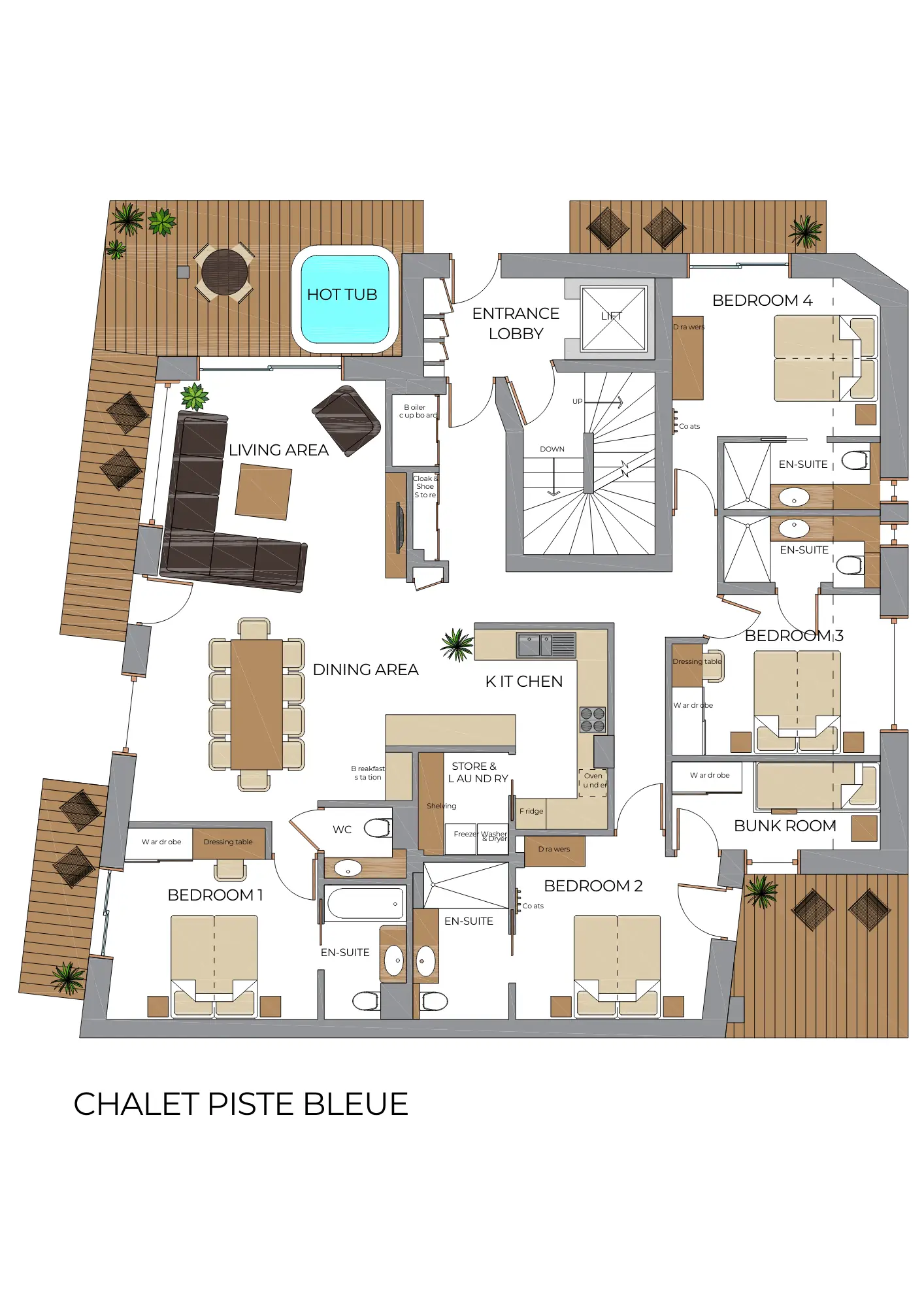 Chalet Piste Bleue Morzine Floor Plan 1