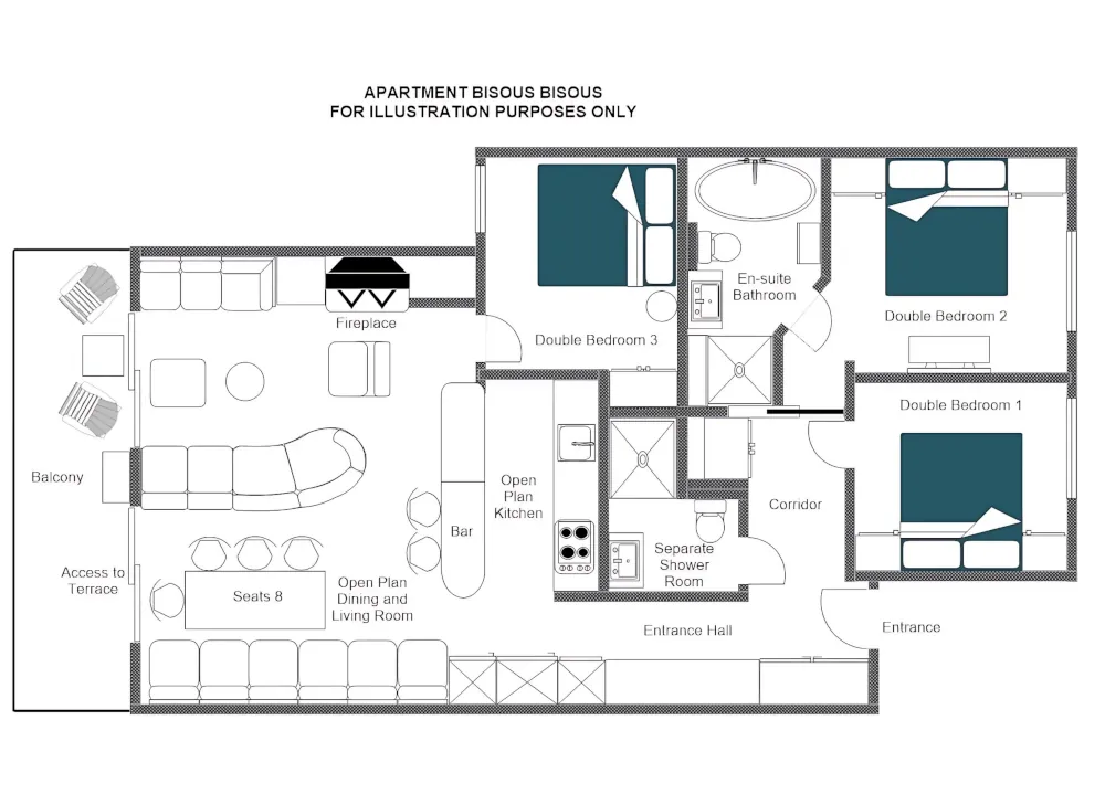Apartment Bisous Bisous Verbier Floor Plan 1