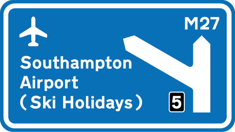 Ski Holidays From Southampton - road sign graphic