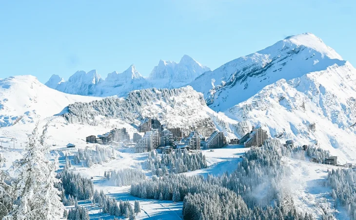 Avoriaz Ski Holidays - the resort shown from afar sitting on the mountainside