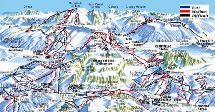 St Cristina Piste Map