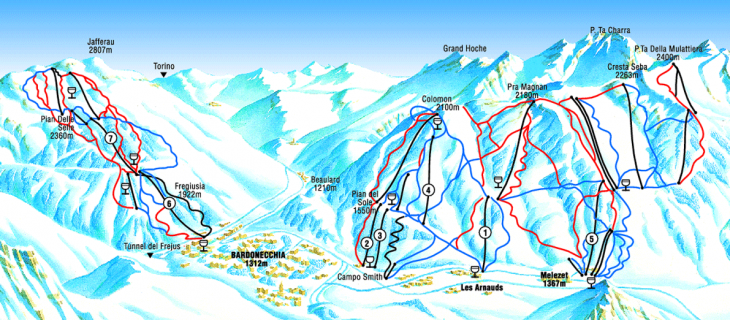 Bardonecchia Piste Map