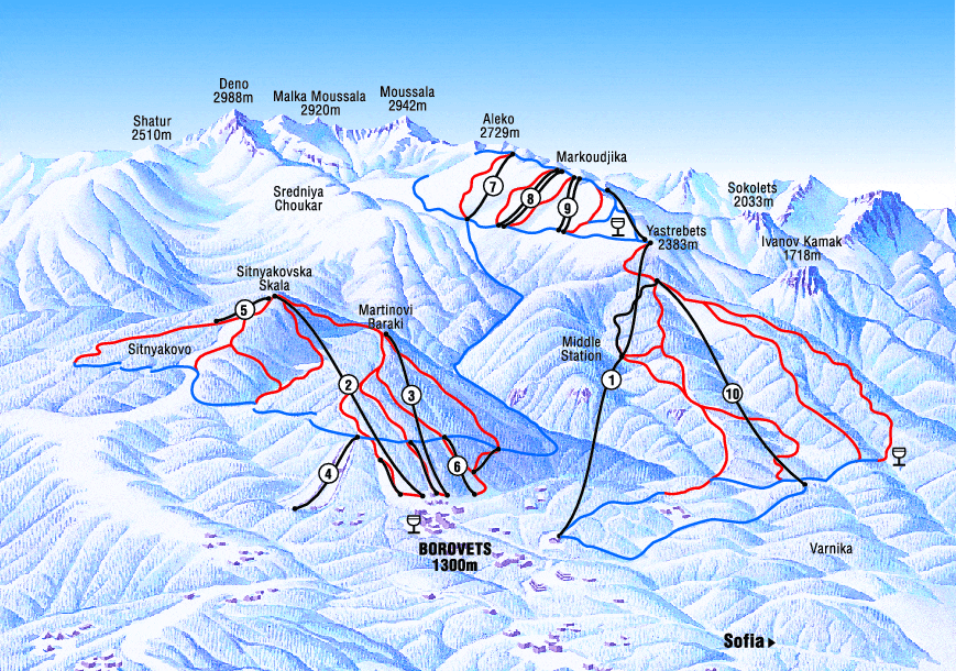 Borovets Piste Map