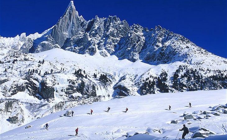 Chamonix Ski Holidays - The pistes of Chamonix with mountains in the distance