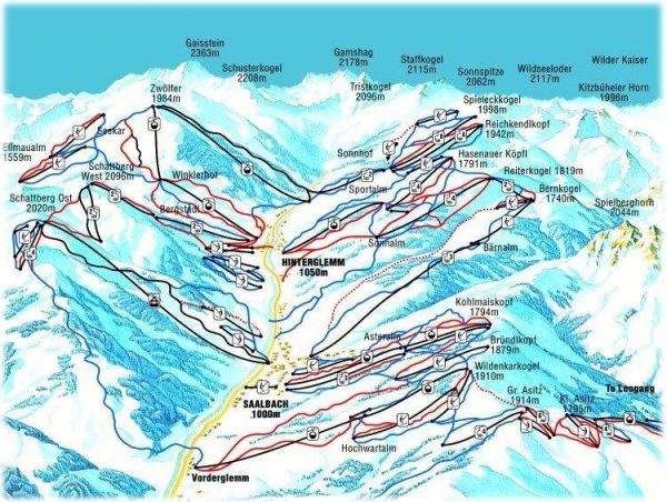 Saalbach Piste Map