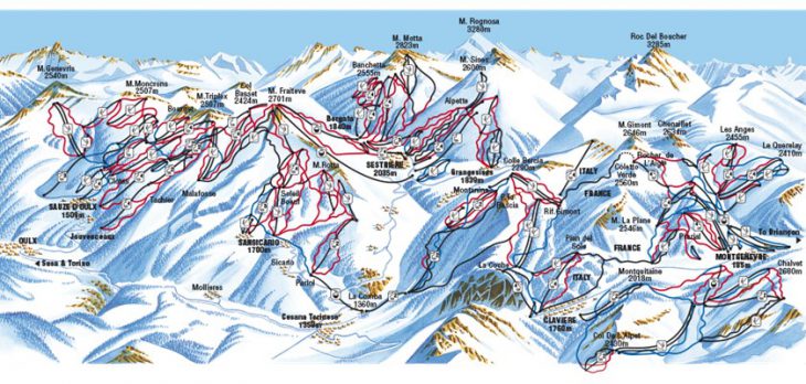 Sauze d’Oulx Piste Map