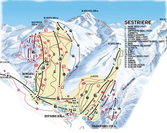 Sestriere Piste Map
